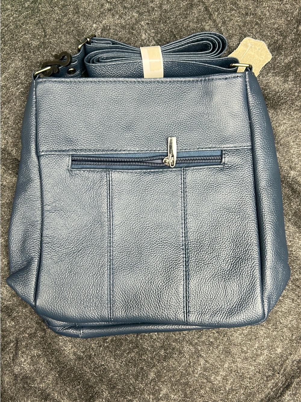 Genuine Leather Navy Crossbody Bag - Unbranded - Picture 2 of 4